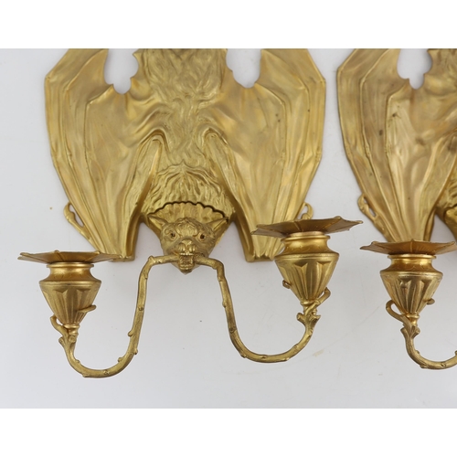 24 - After William Tonks & Sons for Liberty & Co. of London, a pair of Victorian ormolu wall brackets mod... 