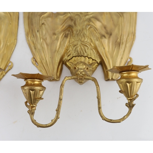 24 - After William Tonks & Sons for Liberty & Co. of London, a pair of Victorian ormolu wall brackets mod... 