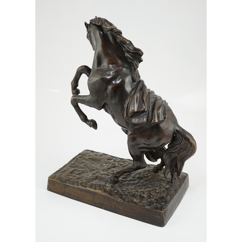 29 - Jakob Freiherr Clodt von Jürgensburg (Russian, 1805-1867), a bronze of a rearing horse, signed in th... 