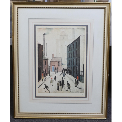 320 - § § Laurence Stephen Lowry (English, 1887-1976) 'Industrial scene'offset colour lithographsigned in ... 