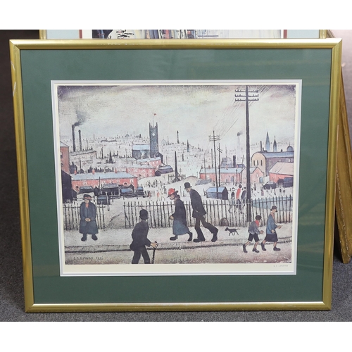 321 - § § Laurence Stephen Lowry (English, 1887-1976) View of a Townoffset colour lithographsigned in pe... 