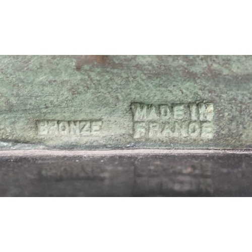 38 - René Varnier, a French Art Deco bronze 'Speed', on marble plinth, signed in the bronze, 55cm wide, 1... 
