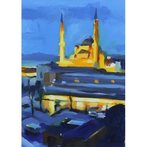 396 - Liam Spencer (British, b.1964) 'Fatih Mosque, Istanbul'oil on panelmonogrammed and dated 2007 verso2... 