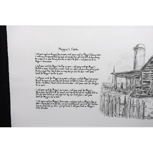 409 - Bob Dylan (American, b.1941) 'Maggie's Farm' from the Mondo Scripto Collectionlithographsigned in pe... 