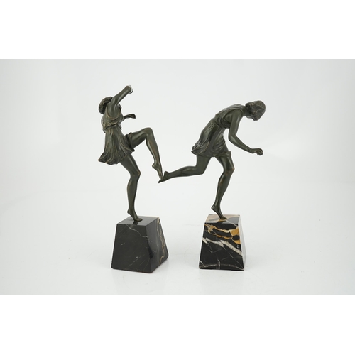 42 - Pierre Camille Marie Le Faguays (18921962), a pair of bronze Art Deco figures of classical dancers,... 