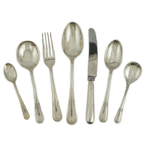 479 - An Elizabeth II canteen of silver cutlery for six, by Walker & Hall, comprising six each of the foll... 