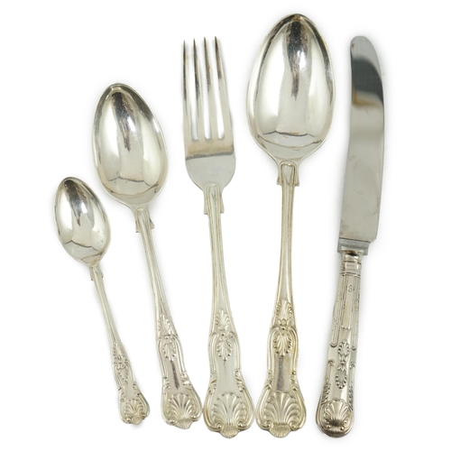 483 - An Elizabeth II canteen of silver King's pattern cutlery for twelve by Garrard & Co Ltd, comprising ... 