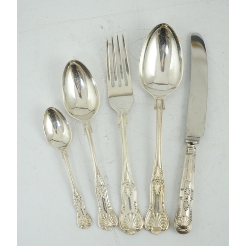 483 - An Elizabeth II canteen of silver King's pattern cutlery for twelve by Garrard & Co Ltd, comprising ... 