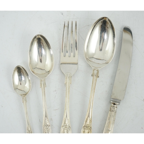 483 - An Elizabeth II canteen of silver King's pattern cutlery for twelve by Garrard & Co Ltd, comprising ... 