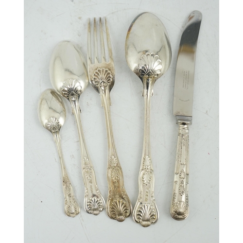 483 - An Elizabeth II canteen of silver King's pattern cutlery for twelve by Garrard & Co Ltd, comprising ... 