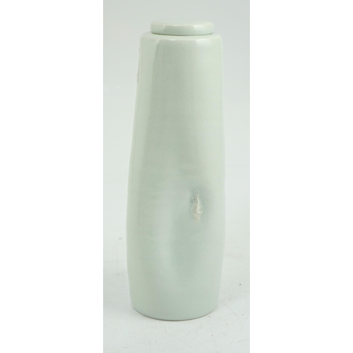 56 - § § Edmund de Waal (b.1964), a tall, dimpled porcelain jar and cover, 1993, covered in a pale celado... 