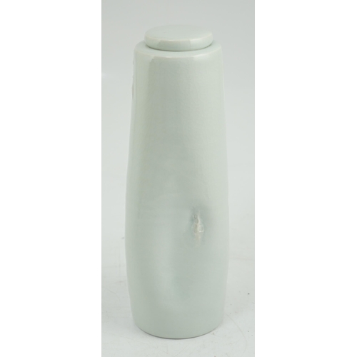 56 - § § Edmund de Waal (b.1964), a tall, dimpled porcelain jar and cover, 1993, covered in a pale celado... 