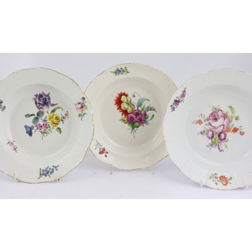 58 - Three Russian Imperial porcelain soup plates from Catherine the Great (1762-96) Everyday Service a... 