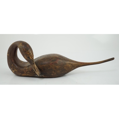 9 - Guy Taplin (British, b.1939), a carved and painted wood figure of a pintail duck with glass inset ey... 