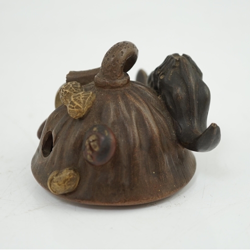 98 - A Chinese Yixing 'lotus' water dropper, late 19th/early 20th century, with movable nodules to the he... 