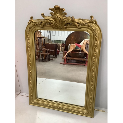 1056 - A 19th century painted gold framed mirror, width 70cm, height 103cm. Condition - fair