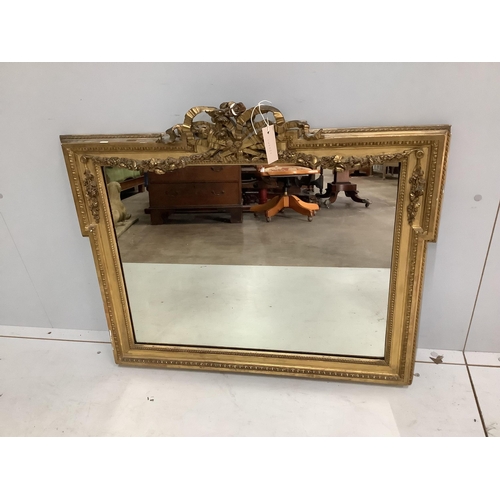 1057 - A 19th century French giltwood and composition wall mirror, width 84cm, height 70cm.  Condition - fa... 