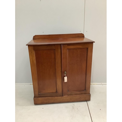 1080 - An Edwardian mahogany press cupboard, width 76cm, depth 40cm, height 88cm. Condition - fair