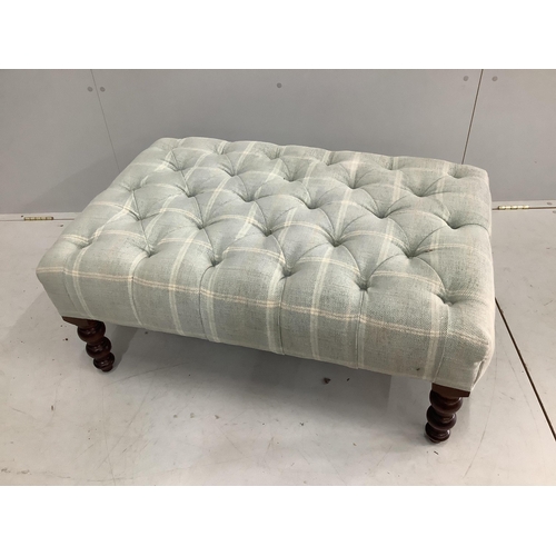 1120 - A George Smith Victorian style rectangular upholstered footstool, width 94cm, depth 63cm, height 39c... 