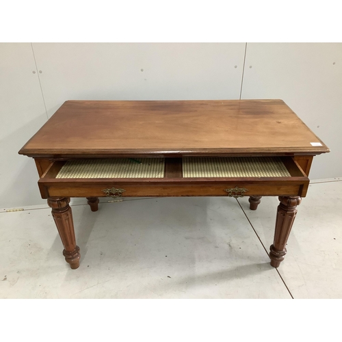 1124 - A Victorian mahogany side table, width 126cm, depth 64cm, height 76cm. Condition - fair