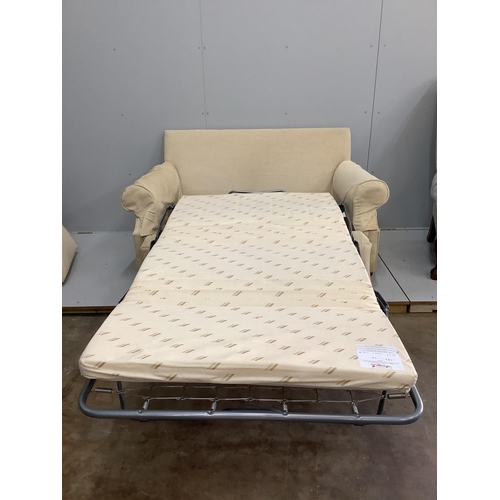 1143 - A modern two seater sofa bed, width 150cm, depth 90cm, height 80cm. Condition - good