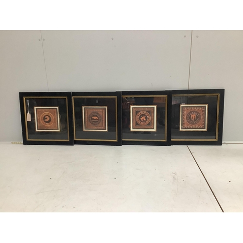 1174 - A set of four Etruscan style prints, 47 x 47cm. Condition - fair