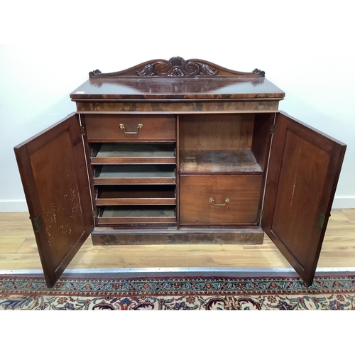 1203 - A William IV mahogany side cabinet, width 107cm, depth 43cm, height 106cm. Condition - fair
