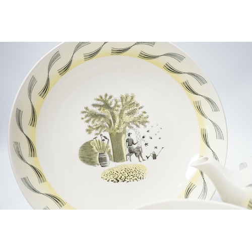1259 - Eric Ravilious for Wedgwood, a Garden pattern teaset together with two Enoch Wedgewood cups and a di... 