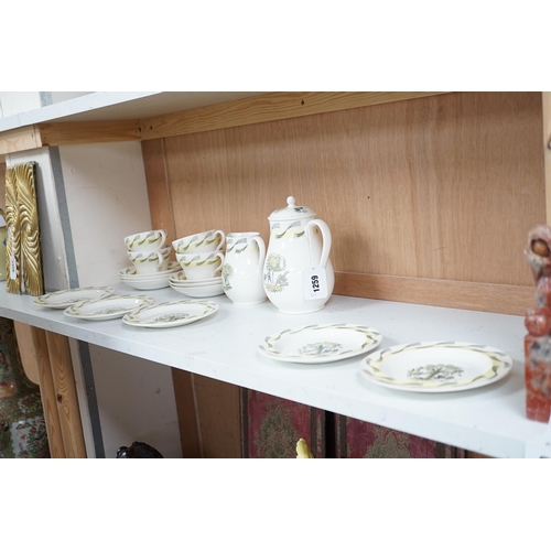 1259 - Eric Ravilious for Wedgwood, a Garden pattern teaset together with two Enoch Wedgewood cups and a di... 