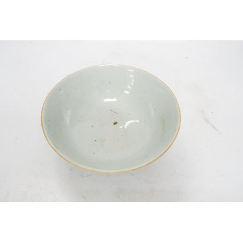 1264 - A Chinese celadon glazed bowl, 19th century, 16.5cm. Condition - good