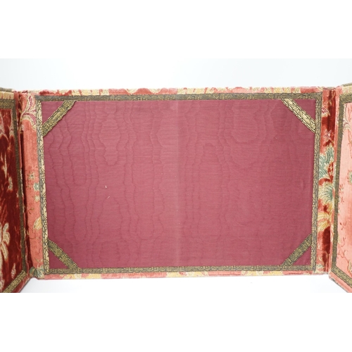 1273 - An embroidered writing pad in damask and velvet, in an 18th century style, 32 x 51cm. Condition - po... 