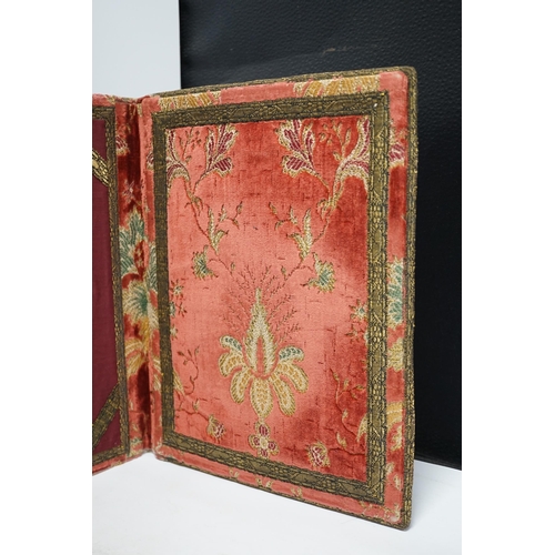 1273 - An embroidered writing pad in damask and velvet, in an 18th century style, 32 x 51cm. Condition - po... 