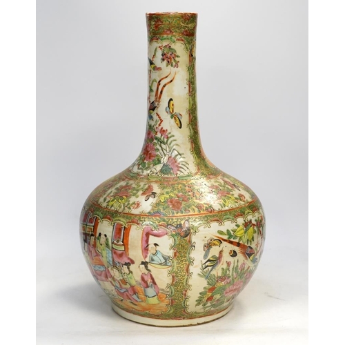 1276 - A Chinese famille rose vase, 39cm high. Condition - fair, some chipping to rim and very grubby... 