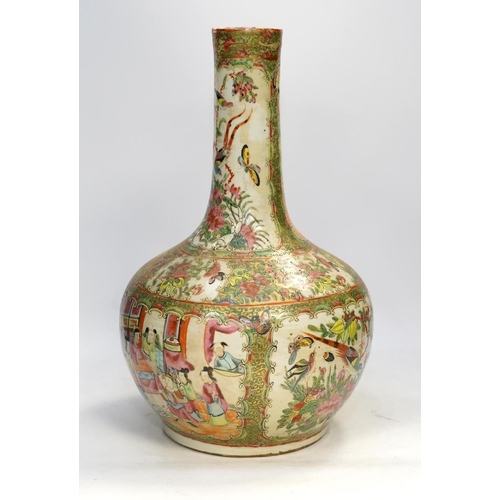 1276 - A Chinese famille rose vase, 39cm high. Condition - fair, some chipping to rim and very grubby... 