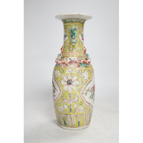 1306 - A 19th century Chinese vase, for the Malaysian Straits market, 25cm high. Condition - some minor chi... 