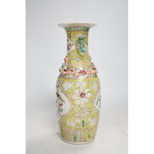 1306 - A 19th century Chinese vase, for the Malaysian Straits market, 25cm high. Condition - some minor chi... 