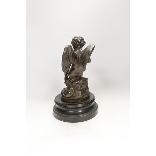 1315 - After Etienne Maurice Falconet (French, 1716-1791), a cast bronze of Cupid, LAmour Menacant, on ha... 