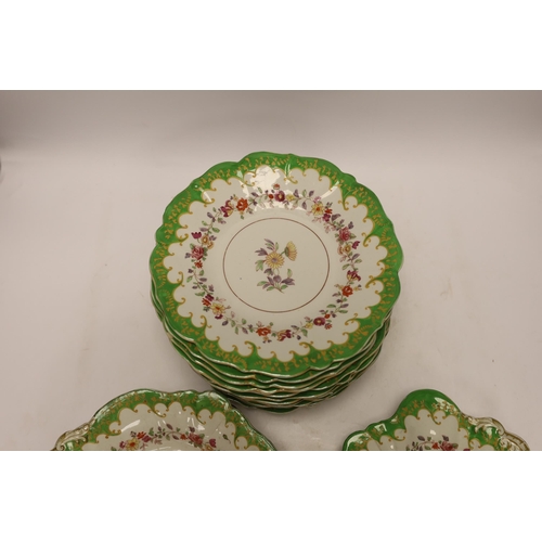 1326 - A 19th century Masons Ironstone thirteen piece dessert service. Condition - some repairs, half in po... 