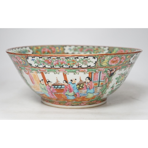 1347 - A 20th century Chinese Canton famille rose bowl, 30cm diameter. Condition - good