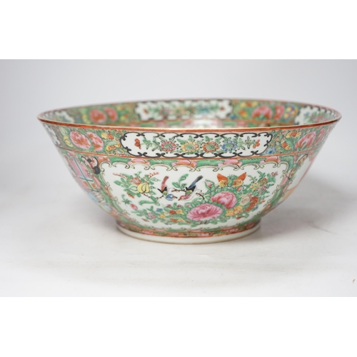 1347 - A 20th century Chinese Canton famille rose bowl, 30cm diameter. Condition - good