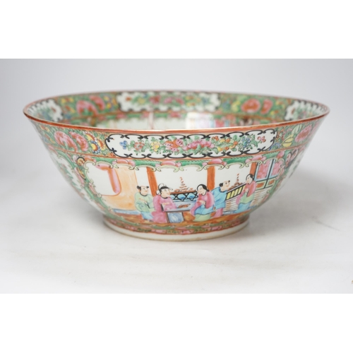 1347 - A 20th century Chinese Canton famille rose bowl, 30cm diameter. Condition - good