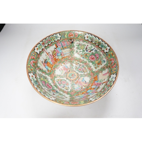 1347 - A 20th century Chinese Canton famille rose bowl, 30cm diameter. Condition - good