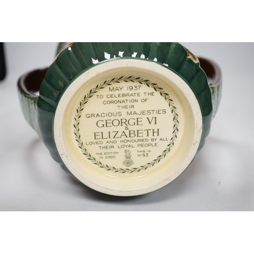 1350 - A Doulton commemorative cup, coronation of George VI and Elizabeth, 1937, with certificate signed by... 