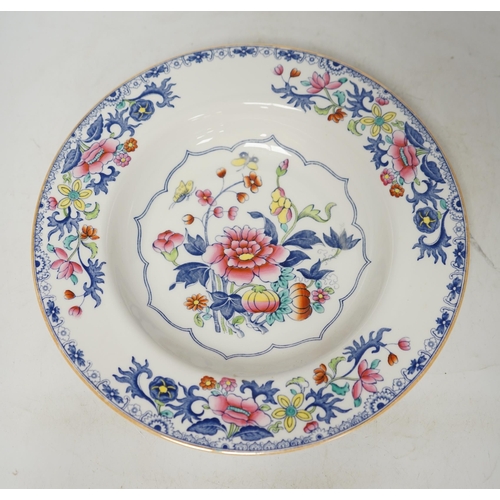 1368 - Spode Copeland dinner ware, comprising an oval and a rectangular meat dish and six plates, each pain... 