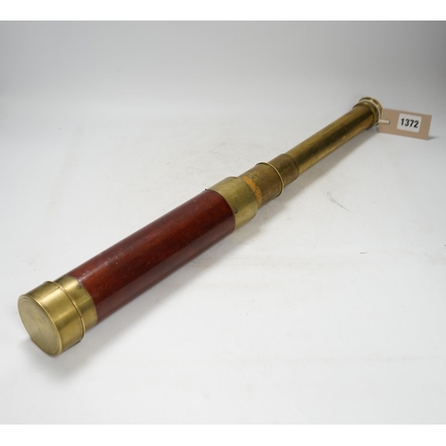 1372 - A 19th century four draw telescope made by J.P. Cutts of London. Condition - fair