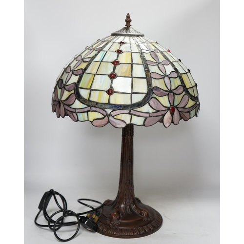 1378 - A reproduction Tiffany style table lamp, approximately 60cm high. Condition - good