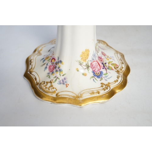 1391 - A pair of Copeland & Garrett porcelain crested comports in two parts, c.1840, 33cm. Condition - poor... 