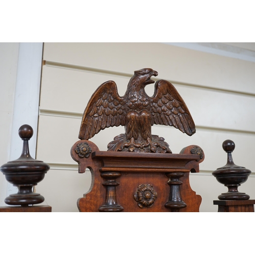 1401 - A mahogany Vienna regulator wall clock, approximately 120cm high. Condition - unknown if in working ... 