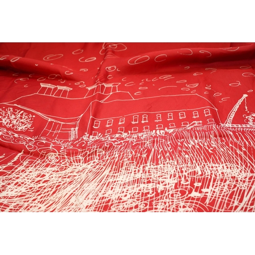 1426 - A John Piper silk scarf, 79 x 77cm. Condition - fair to good