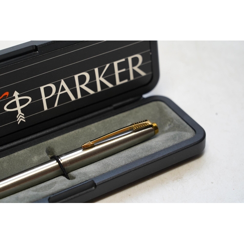 1434 - A Parker ballpoint pen, a rolled gold ballpoint pen and propelling pencil (3). Condition - good but ... 